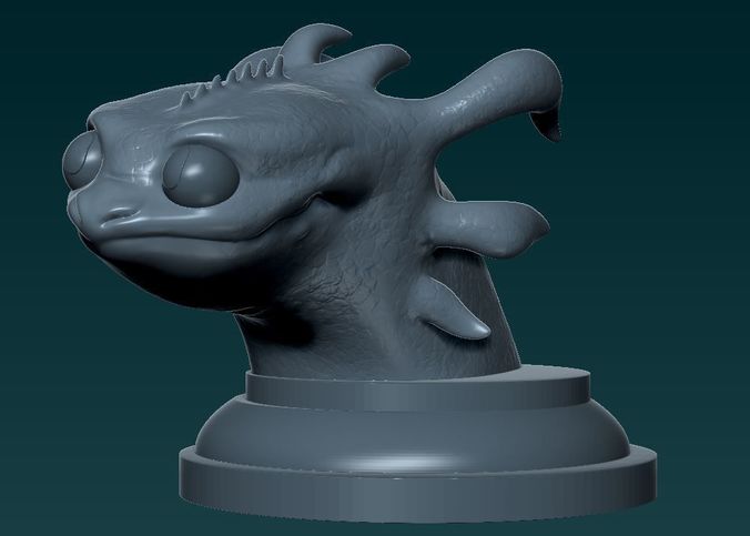 Toothless head of dragon 3D print model