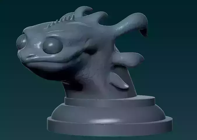 Toothless head of dragon 3D print model