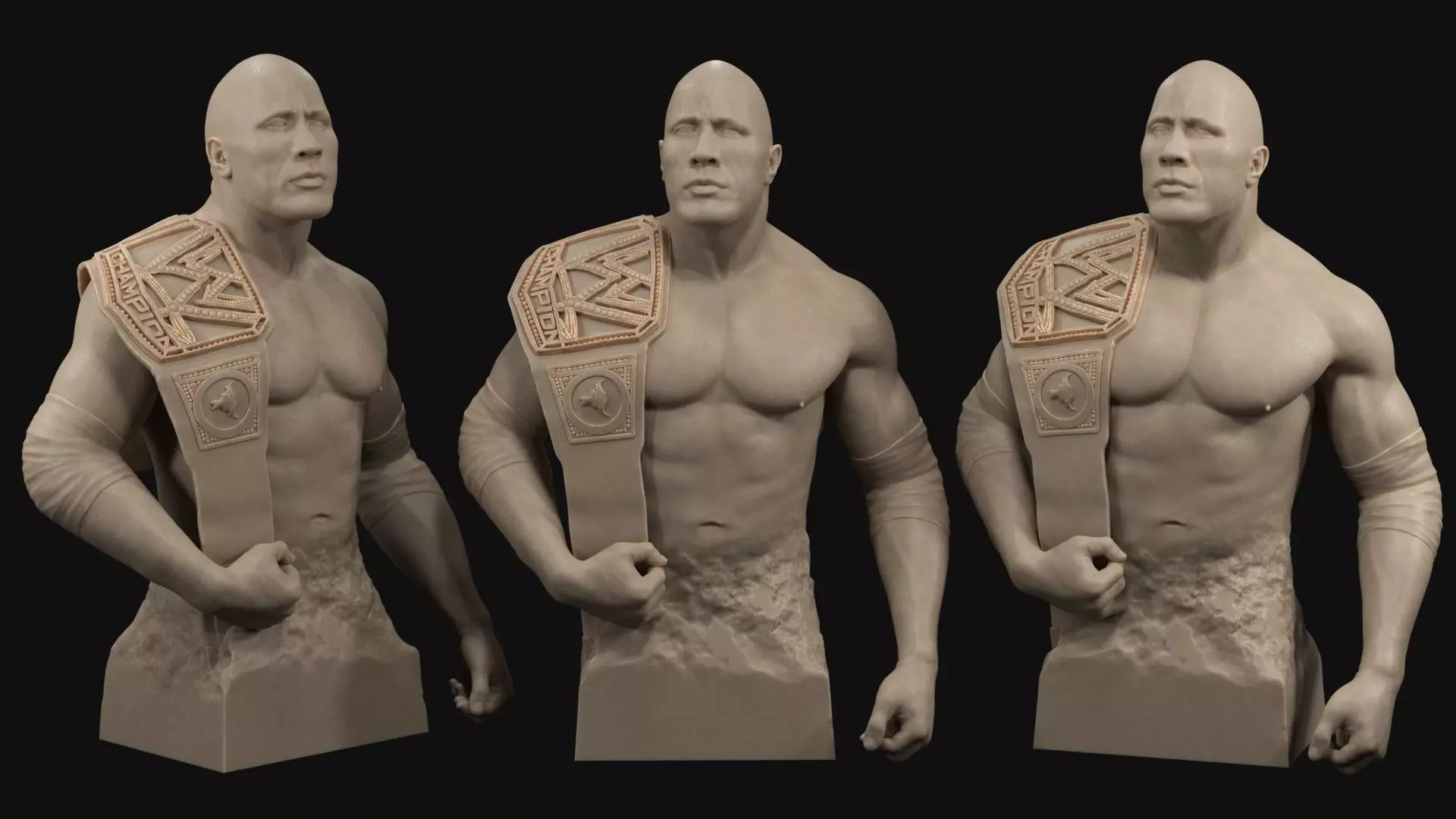 Dwayne The Rock  Johnson 3D print model_0