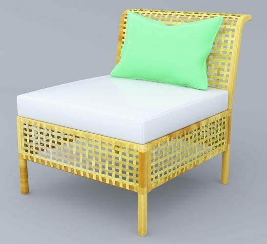 Rattan Chair outdoor Low Poly Low-poly 3D model