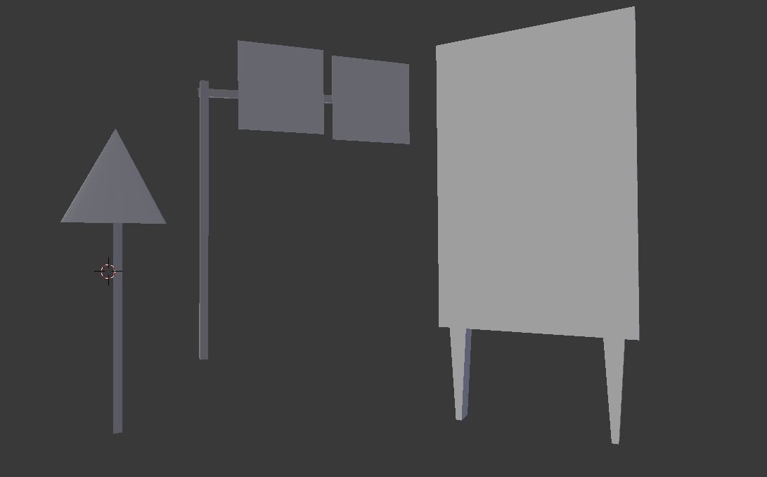 Road Signal Free low-poly 3D model_3