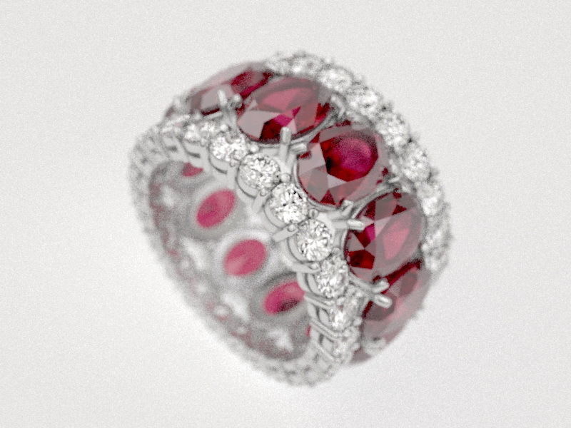 Ruby-ring ruby and diamond ring 3D print model_2