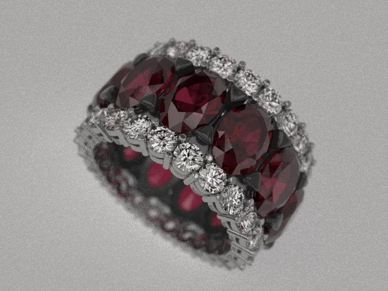 Ruby-ring ruby and diamond ring 3D print model_4