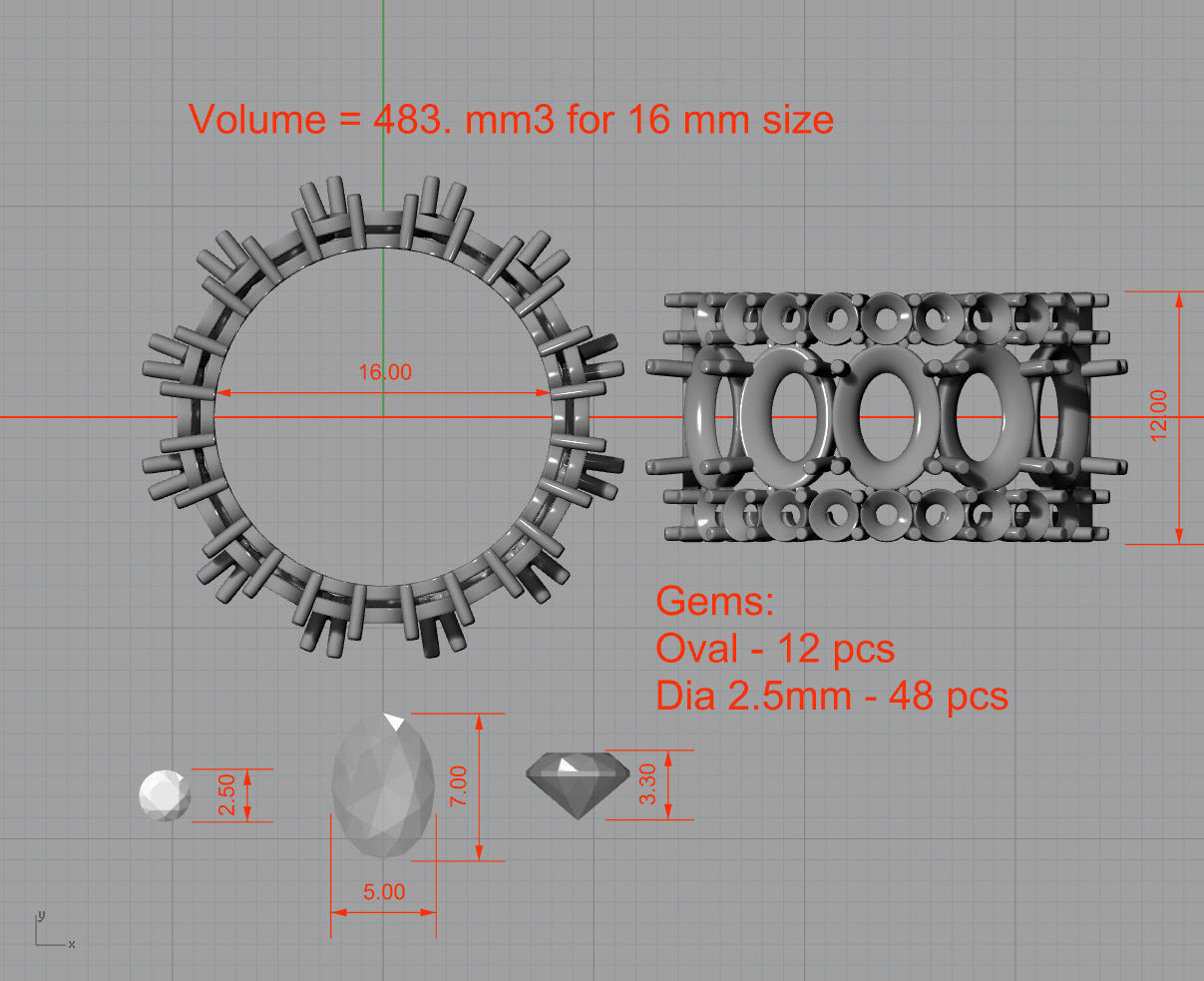 Ruby-ring ruby and diamond ring 3D print model_5