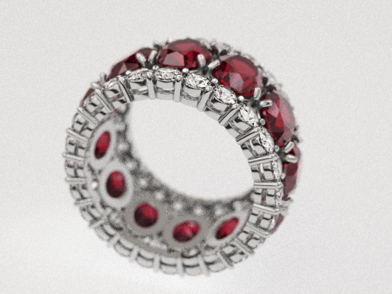 Ruby-ring ruby and diamond ring 3D print model_1