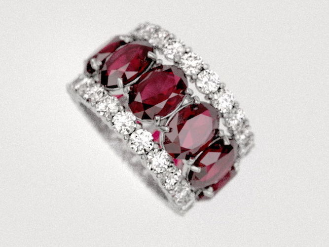 Ruby-ring ruby and diamond ring 3D print model