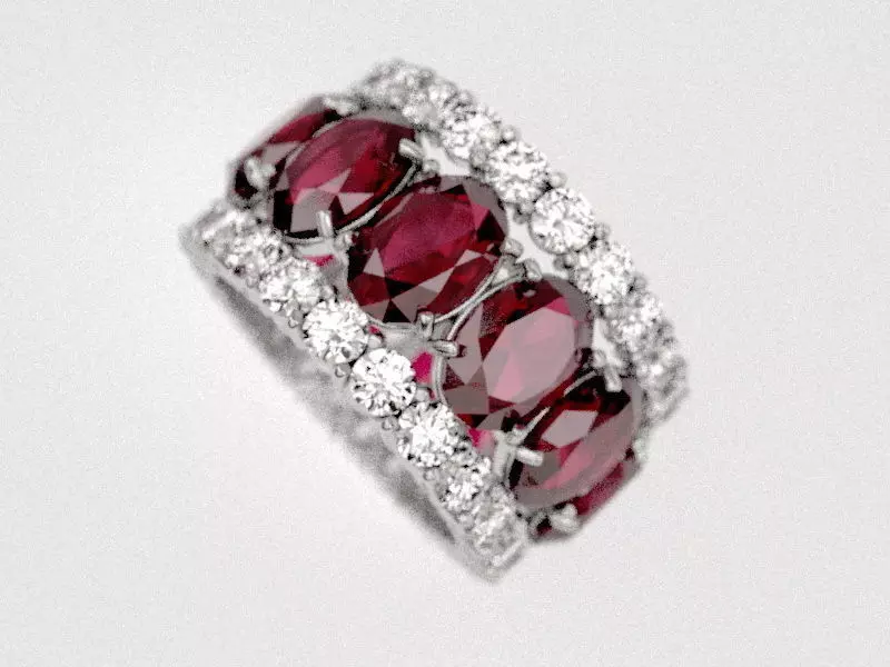 Ruby-ring ruby and diamond ring 3D print model_0