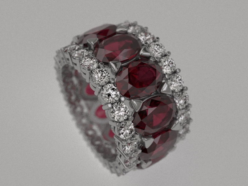Ruby-ring ruby and diamond ring 3D print model_3
