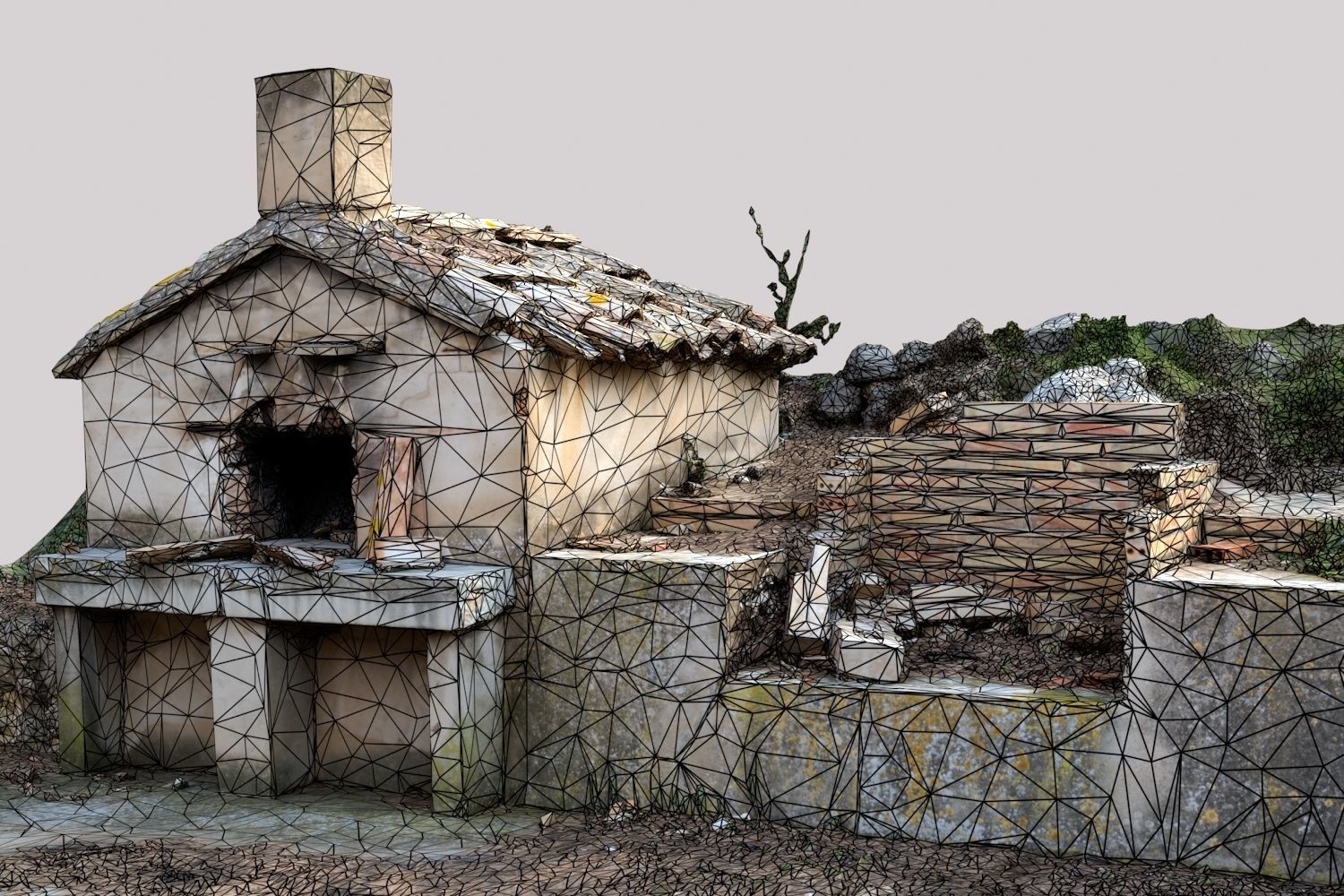 Brick Barbecue Ruins Photoscan 3D model_7