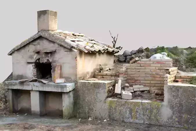 Brick Barbecue Ruins Photoscan 3D model
