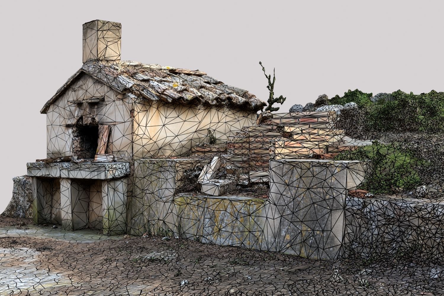 Brick Barbecue Ruins Photoscan 3D model_8