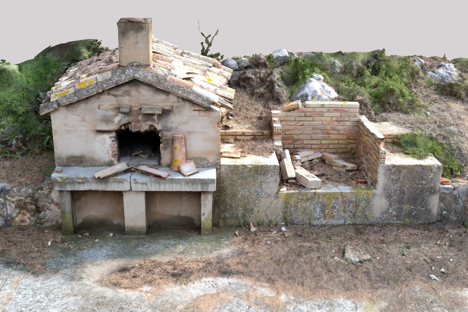 Brick Barbecue Ruins Photoscan 3D model_4