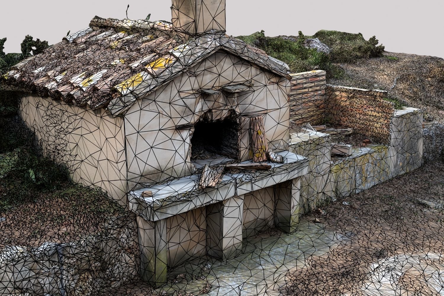 Brick Barbecue Ruins Photoscan 3D model_9