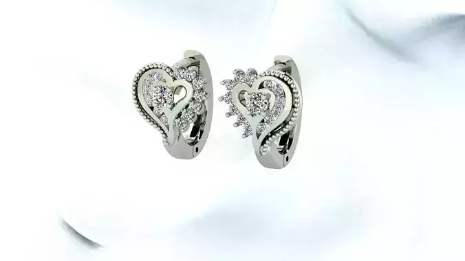 Heart diamond earing 