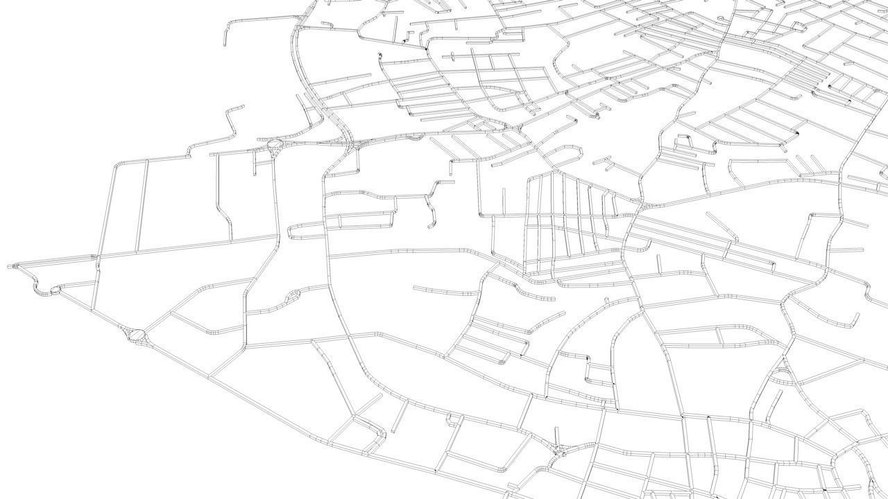 Barbados Road Network and Streets 3D model_10