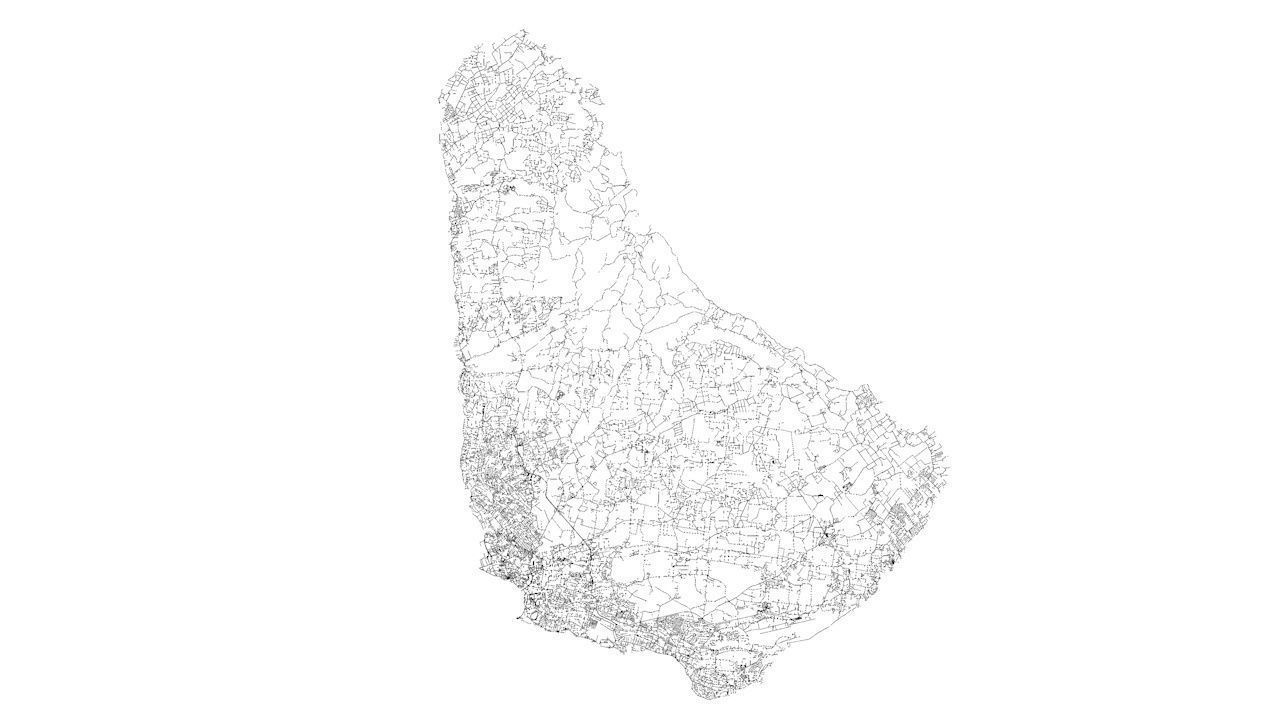 Barbados Road Network and Streets 3D model_9