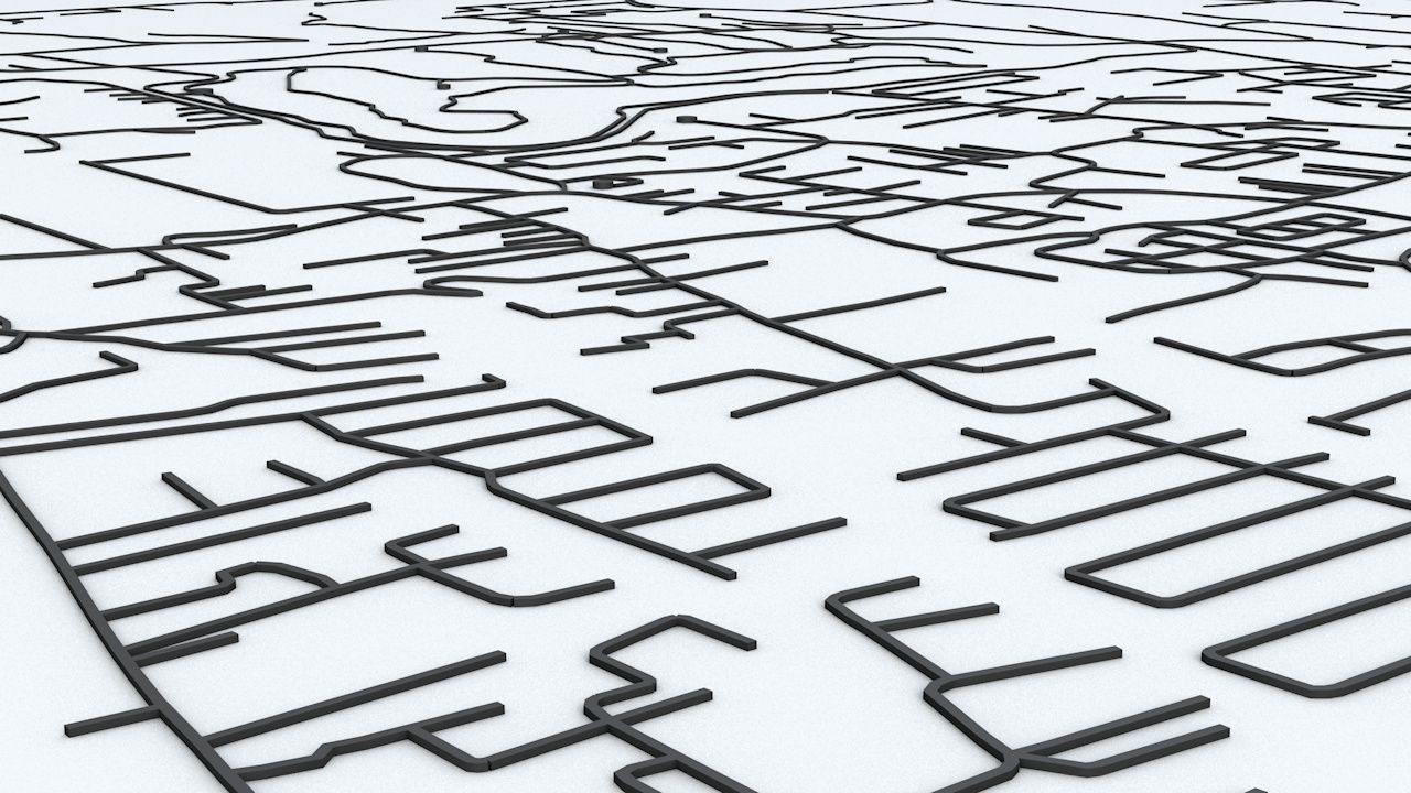 Barbados Road Network and Streets 3D model_3