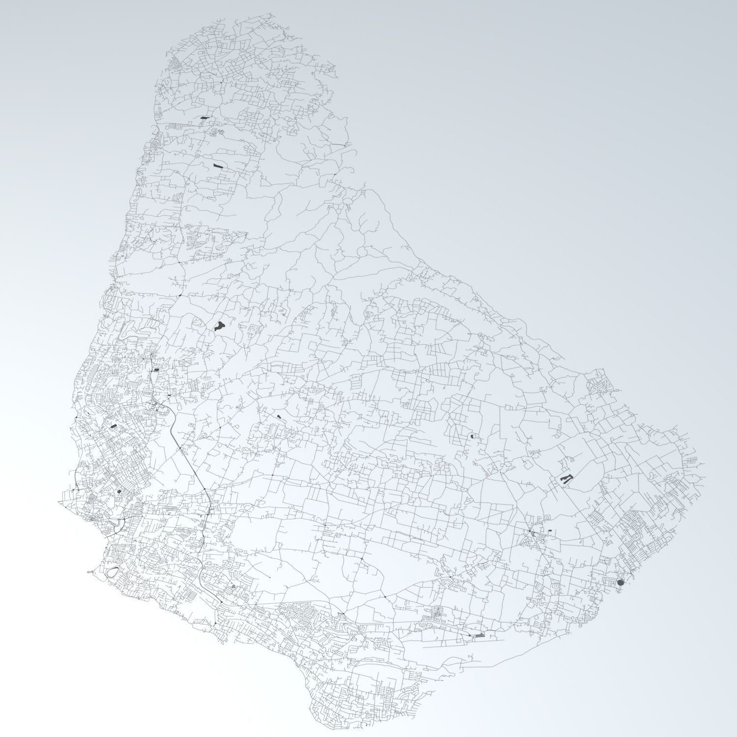 Barbados Road Network and Streets 3D model_1