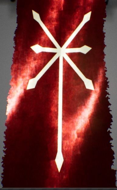 Lowpoly Banner metal shield with chains Low-poly 3D model_6