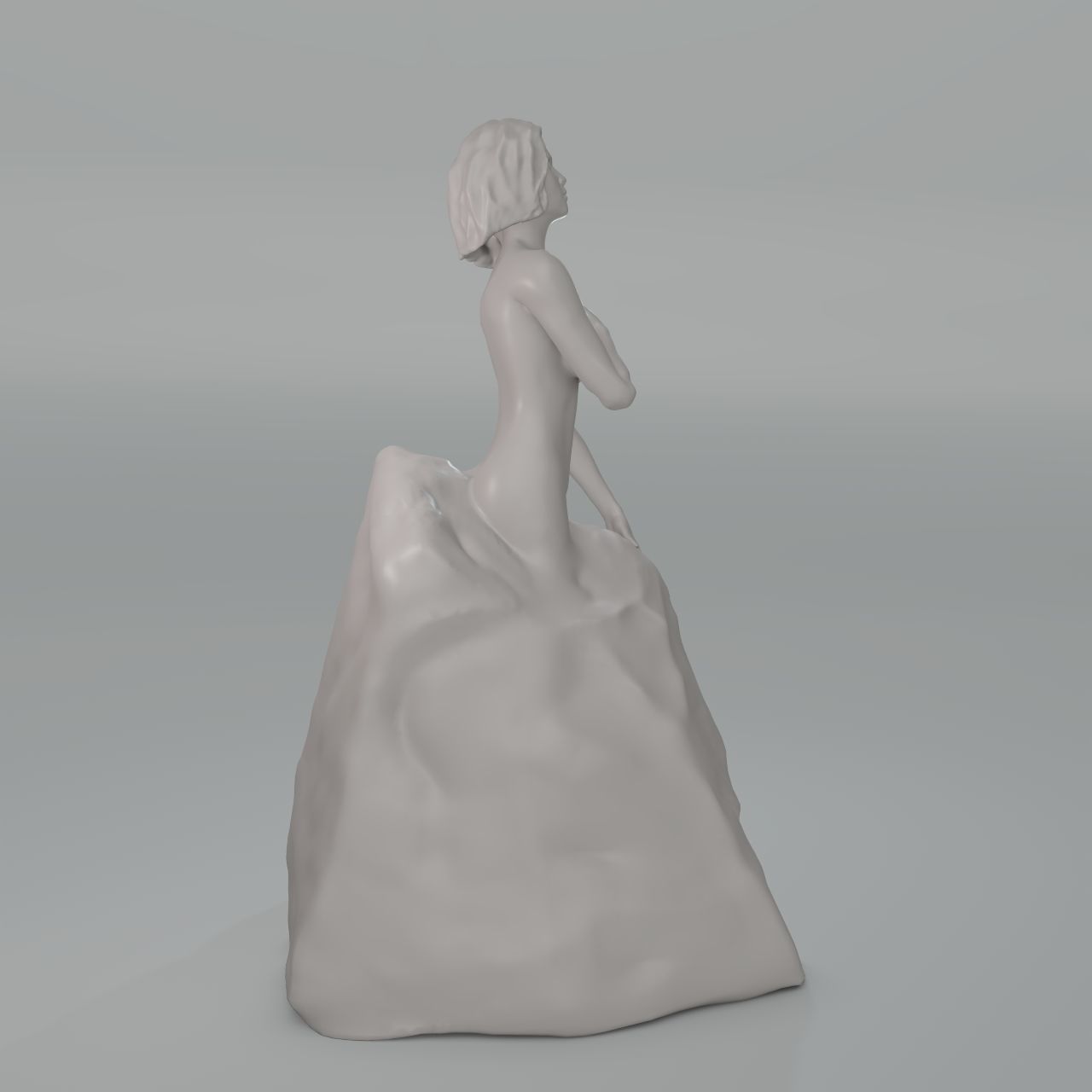 Unfinished sculpture of a girl Unfinished 3D print model_3