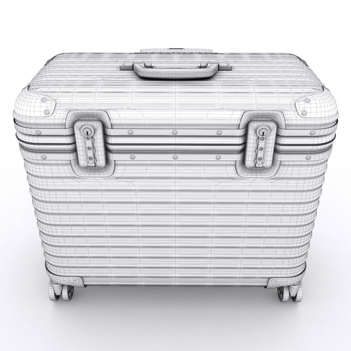 Aluminium suitcase 3D model_1