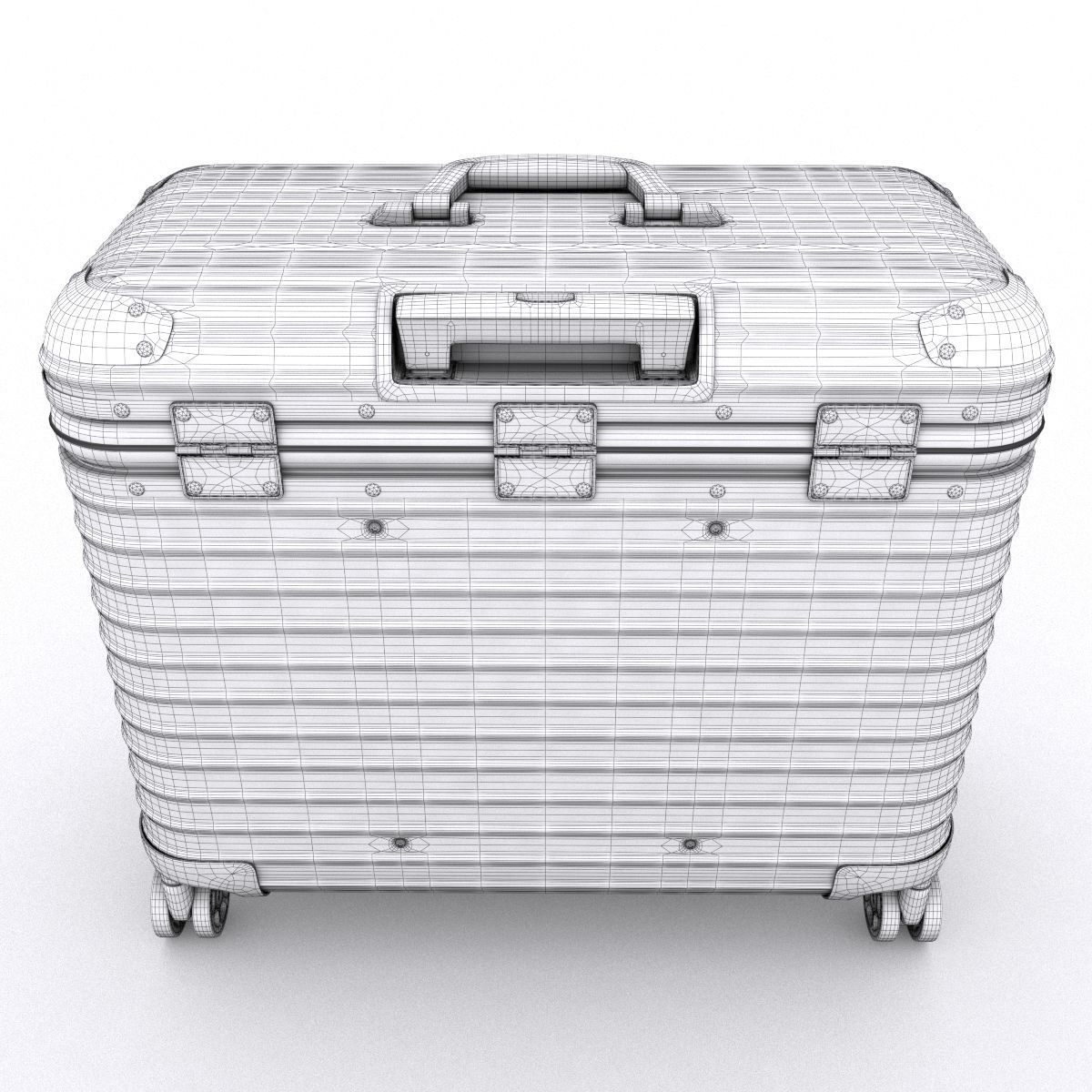 Aluminium suitcase 3D model_6
