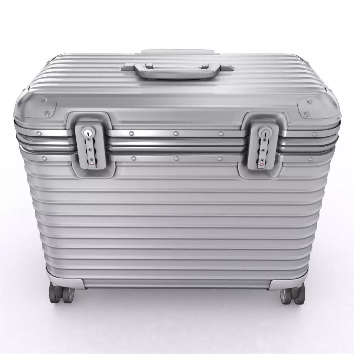 Aluminium suitcase 3D model_0