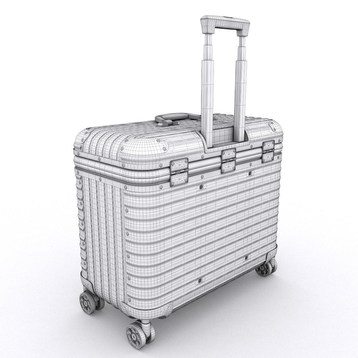 Aluminium suitcase 3D model_4