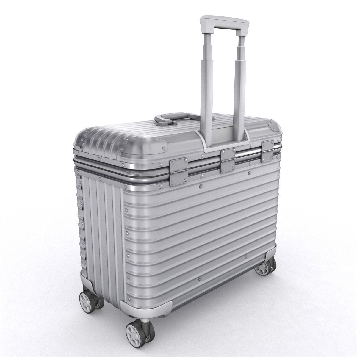 Aluminium suitcase 3D model_3