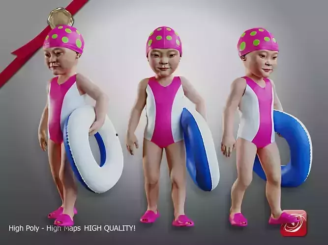 Swimmingpool Child Female AAS 0203 008 3D model Swimmingpool Child Female AAS 0203 008 3D model