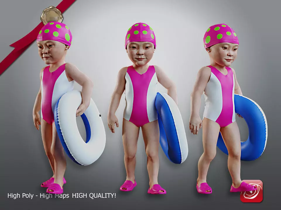 Swimmingpool Child Female AAS 0203 008 3D model_0