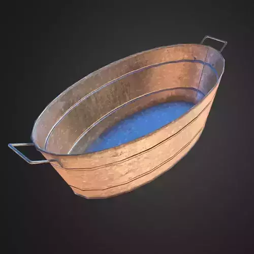 Steel Tub Low-poly 3D model