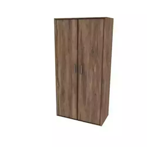 Wardrobe Low Poly wooden with two doors