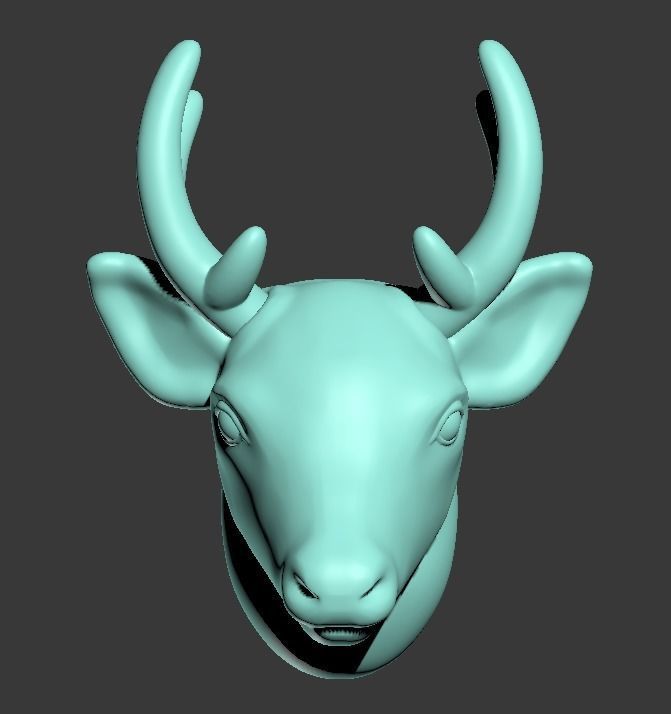 150819 D Deer head detail 3D print model_4
