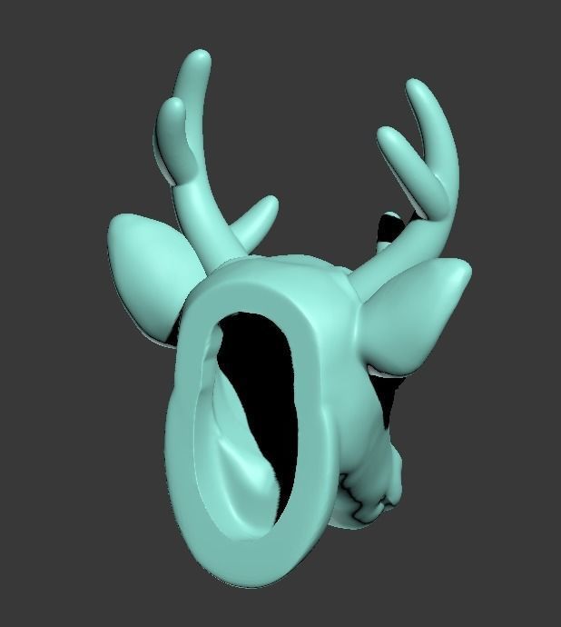 150819 D Deer head detail 3D print model_2