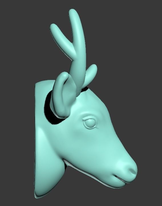 150819 D Deer head detail 3D print model_3