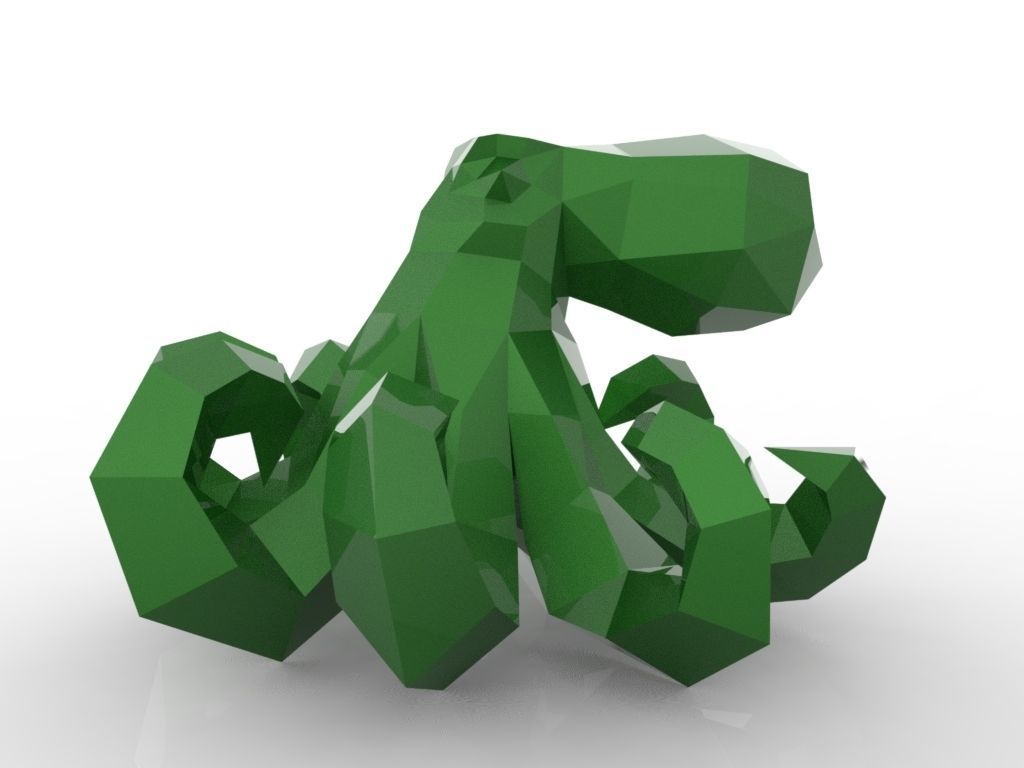 Octopus made of polygons Low-poly 3D model_1