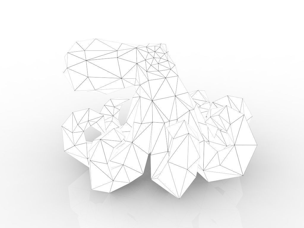 Octopus made of polygons Low-poly 3D model_3