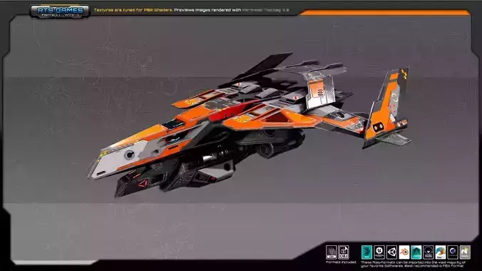 SF REBEL Fighter RF8 Low-poly 3D model