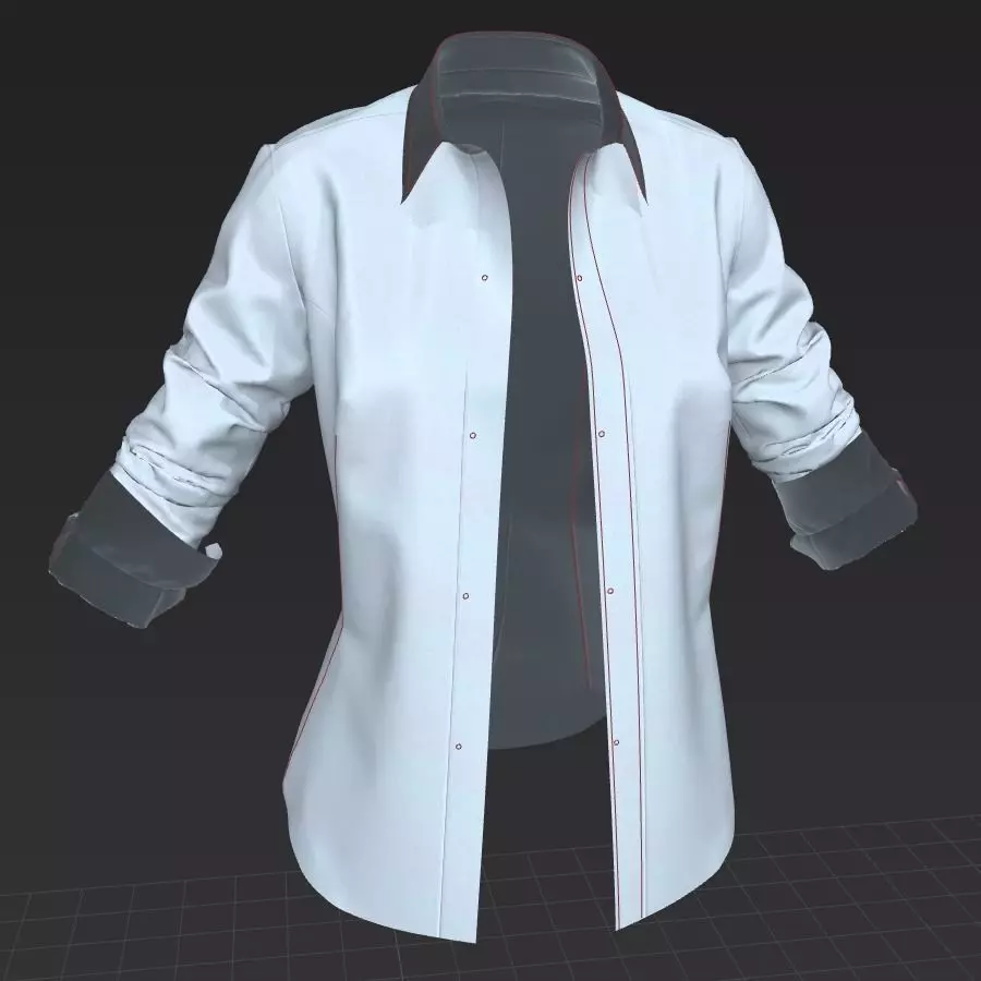 Female Shirt 4 - Garment 3D model_0