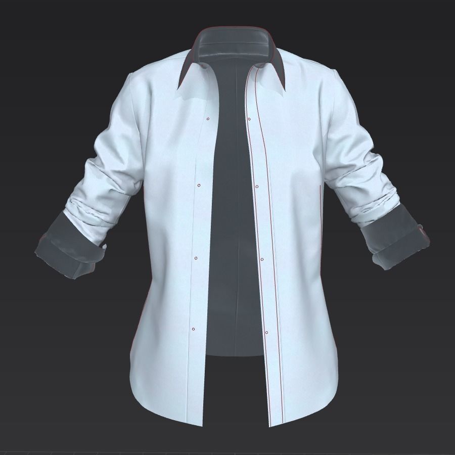 Female Shirt 4 - Garment 3D model_2