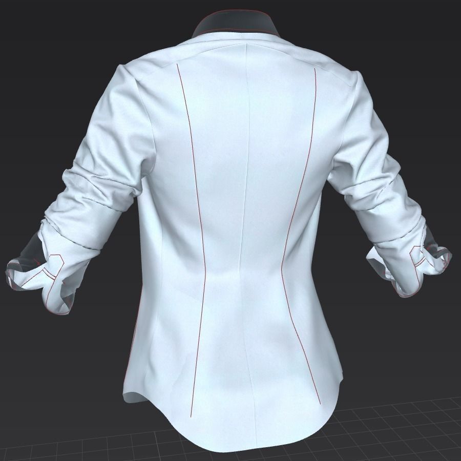 Female Shirt 4 - Garment 3D model_1