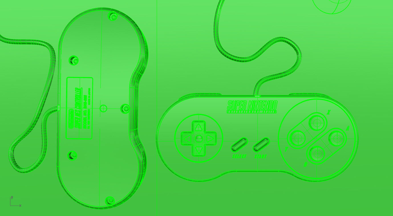 Snes Controller 3D model_3