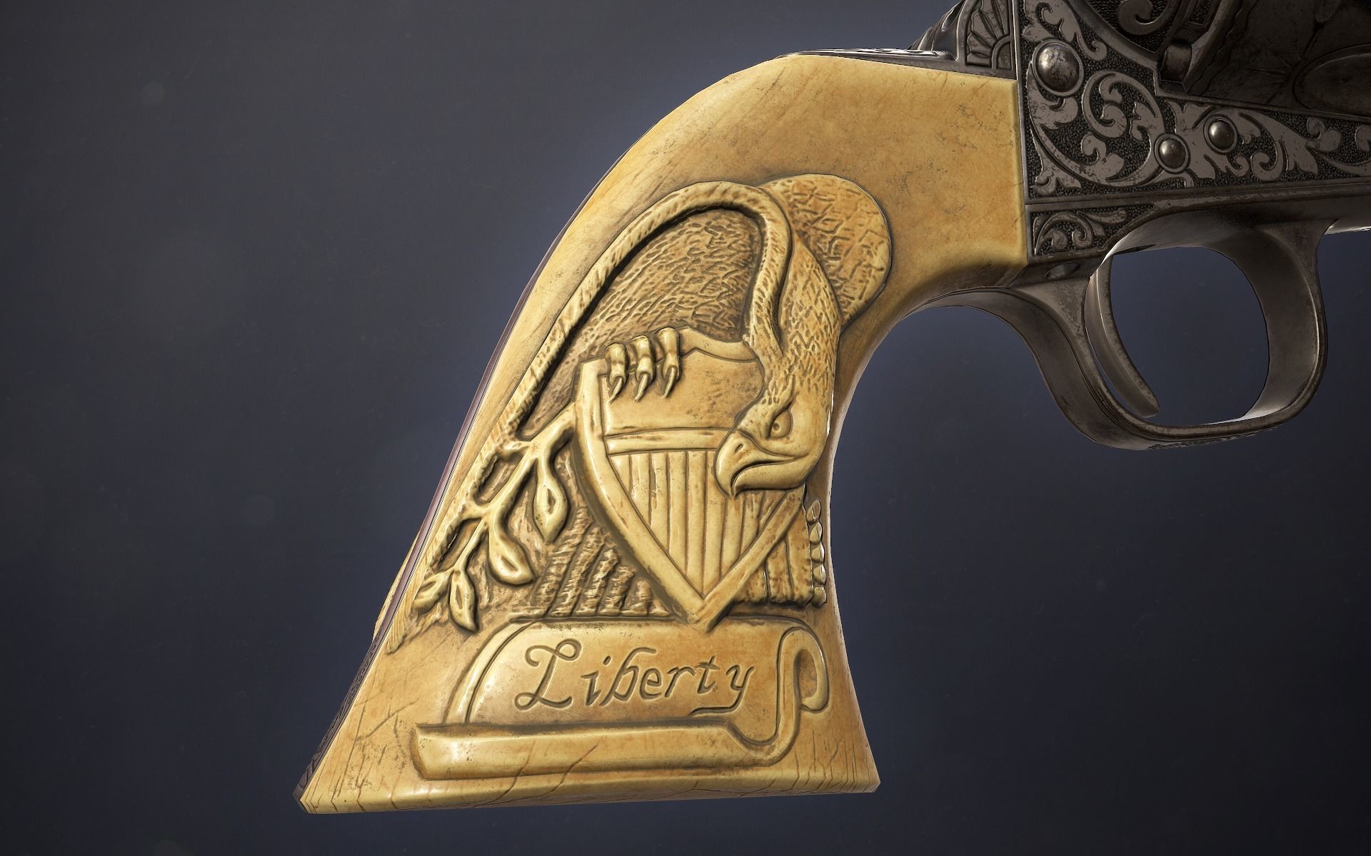 Colt Single Action Army - Peacemaker - Engraved Low-poly 3D model_17