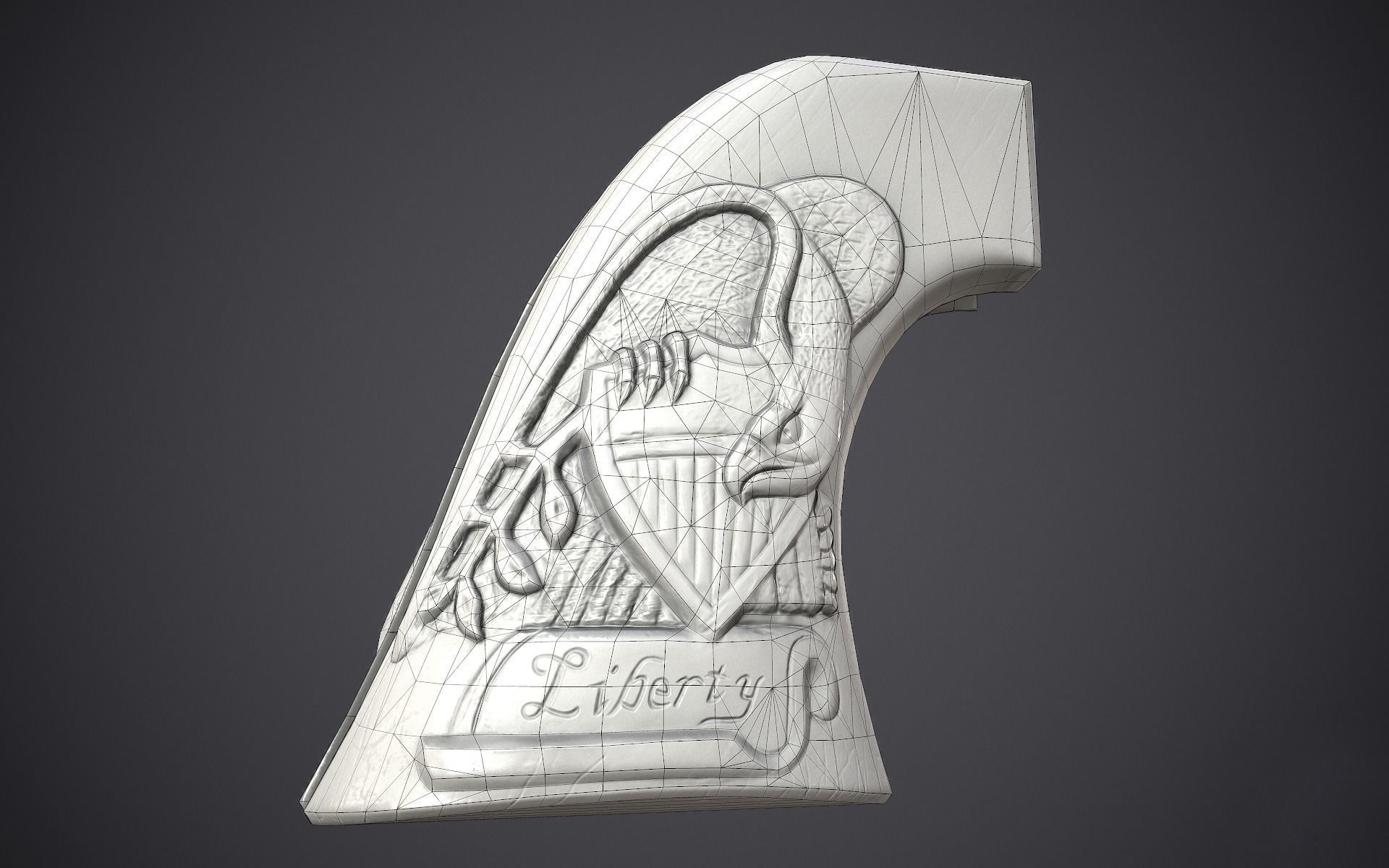 Colt Single Action Army - Peacemaker - Engraved Low-poly 3D model_16