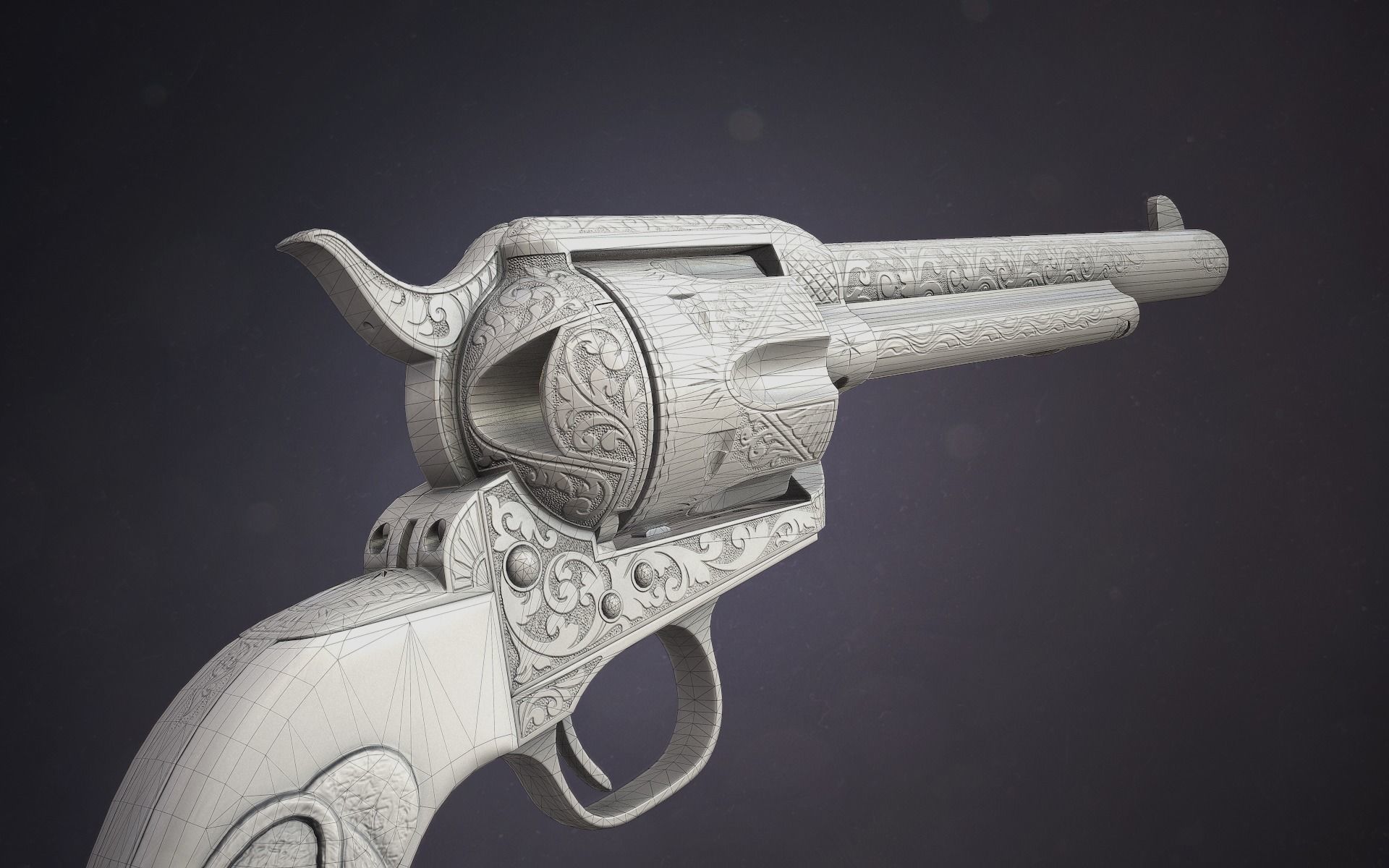 Colt Single Action Army - Peacemaker - Engraved Low-poly 3D model_2