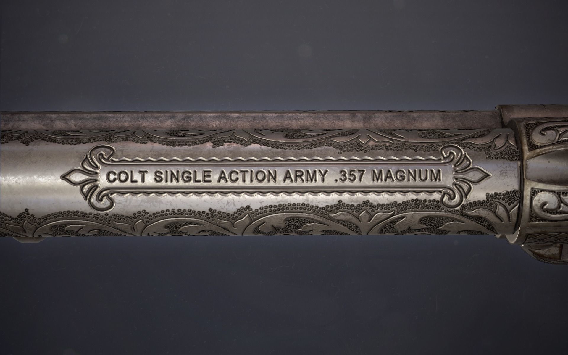 Colt Single Action Army - Peacemaker - Engraved Low-poly 3D model_14