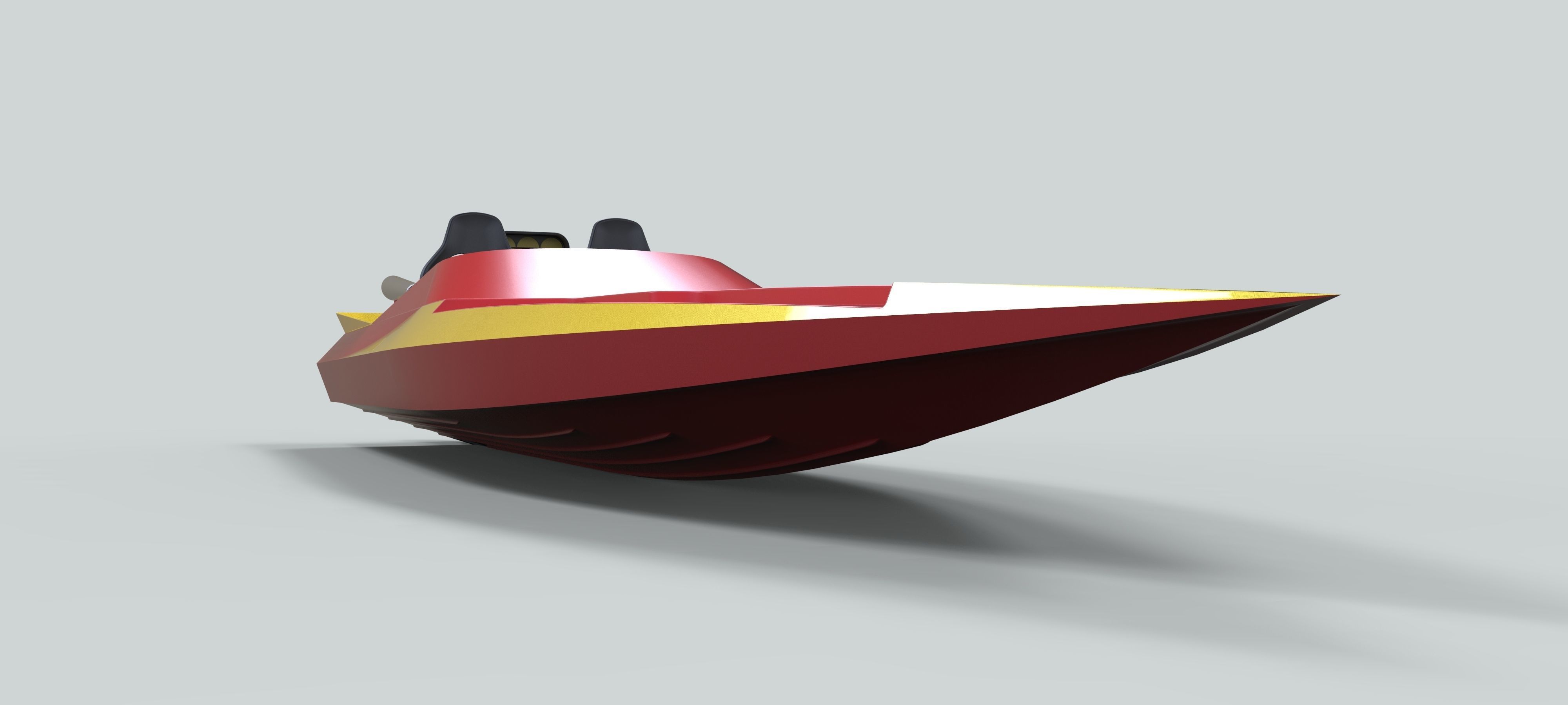 Motorboat speed boat 3D model_3