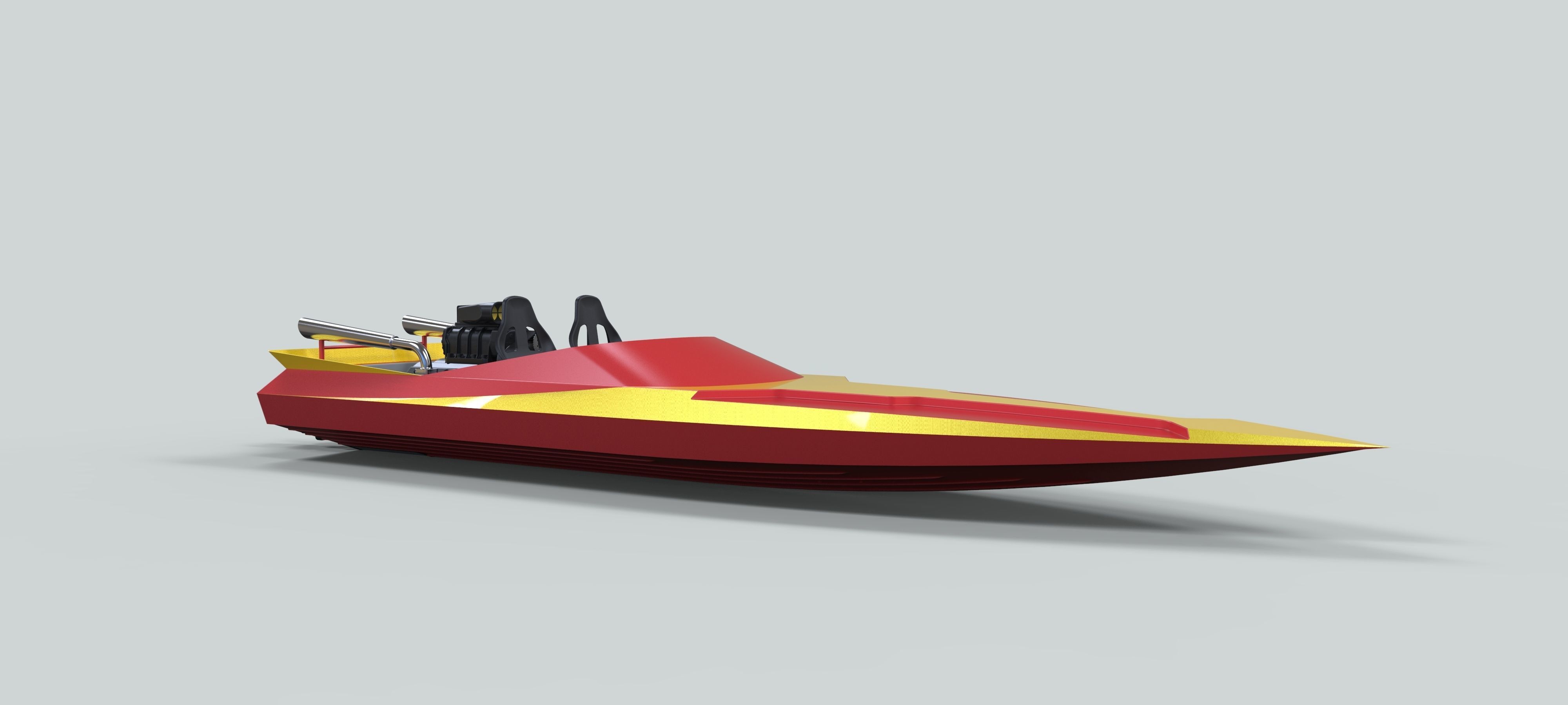 Motorboat speed boat 3D model_1