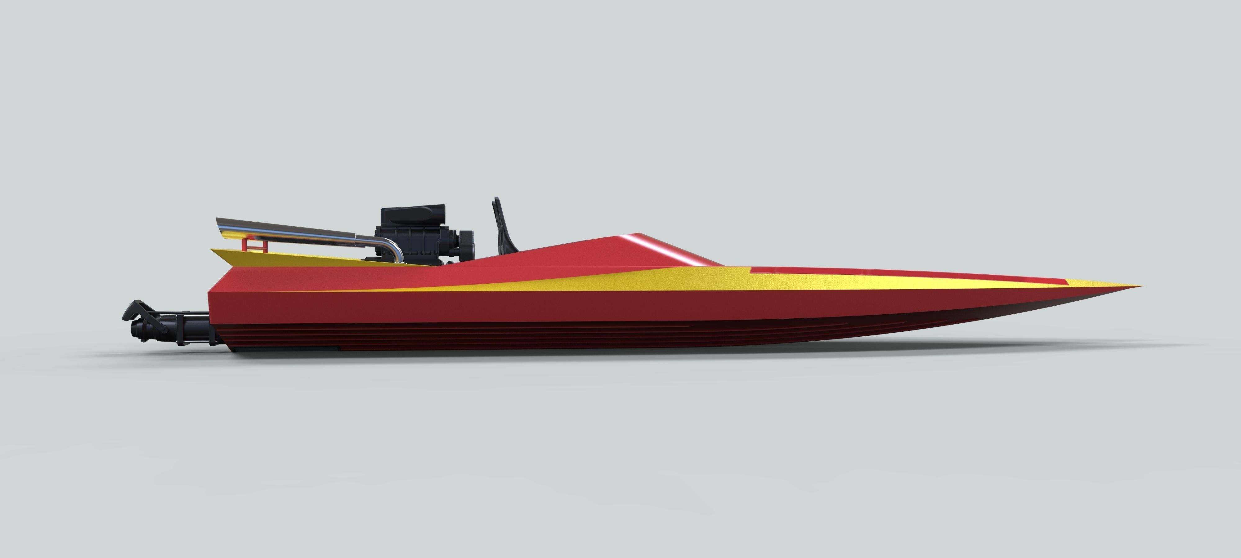 Motorboat speed boat 3D model_6